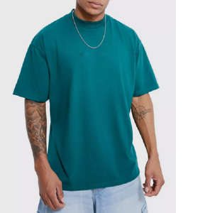 Camiseta de gran tamaño con hombros descubiertos de Color sólido para hombre, camisetas de manga corta lisas informales de verano personalizadas - Product Image 2