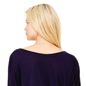 ผ้าจับจีบแบบหลวมๆสำหรับผู้หญิง,ผ้าโพลี65% Viscose 32 Single 35% Oz Midnight Flowy เสื้อยืดแขนยาวเปิดไหล่ - Product Image 6