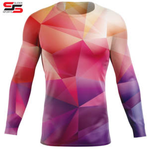 OEM Sublimation Compression Rash Guard Shirt for Men-UV Protection Long Sleeve Quick Dry Breathable 100% Polyester <b>Surf</b> Swim - Product Image 5