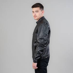Veste en cuir personnalisée pour hommes vente en gros veste d'extérieur en cuir véritable pour hommes veste à fermeture éclair de haute qualité à manches longues - Product Image 6