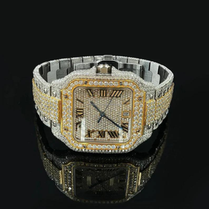 Top Rated Yellow Gold Iced Out VVS Quality Lab Grown Diamond Mechanical <b>Watch</b> Unisex Classic Party Wear Branded <b>Automatic</b> <b>Watch</b> - Product Image 2