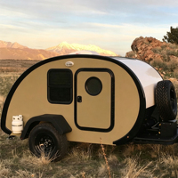 Roulotte compacte tout-terrain en forme de larme, légère et polyvalente, pour camping-car, idéale pour remorquage par SUV