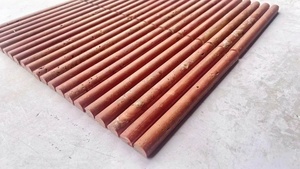 Harga pabrik dekorasi dinding Pancuran Interior batu Travertine 3D kubus alami ubin mosaik marmer bergalur kurva merah - Product Image 4