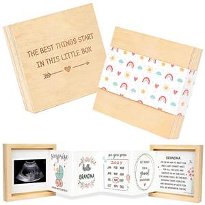 Cadeaux d'<span class=keywords><strong>annonce</strong></span> pour bébé Idées Cadeaux de <span class=keywords><strong>grossesse</strong></span> surprise Cadeaux de révélation pour soeur Meilleur ami Bébé Échographie Photo Souvenir Boîte en bois - Product Image 2