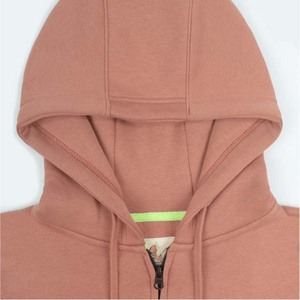 Zipper Up Hoodies <b>Sweatshirts</b> For Women's Clothing High Quality Top Trending <b>Pink</b> Color Cotton Breathable Regular Fit Hoodies - Product Image 6