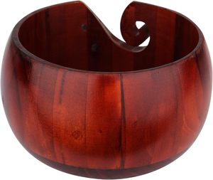 Bol de fil en palissandre, bol de rangement en fil de bois fait à la main avec trous, bol de rangement en laine à tricoter rond-tricot idéal - Product Image 6