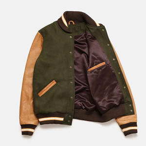 Chaqueta Varsity de Alta Calidad para Hombre y Mujer, Cuerpo de Lana, Mangas de Cuero Genuino, Ropa de Invierno, Chaqueta Varsity Elegante e Inteligente 2024 - Product Image 2