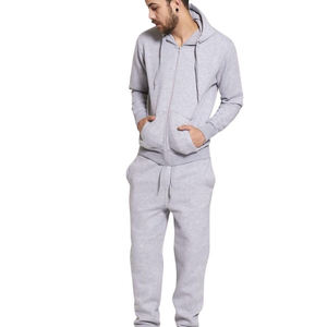 Chándal de 2 piezas de lana de algodón para hombre, Chaqueta de manga larga con cuello levantado y bolsillos laterales dobles, pantalones de chándal, chándal sólido de invierno - Product Image 2