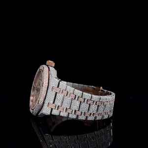 Wholesale Supply Fully <b>Iced</b> <b>Out</b> Rose Gold Mossinate <b>Watch</b> Luxury Hip Hop Bling Diamond Wristwatch Available for Export Price - Product Image 3