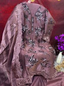 Traje Salwar de Tres Piezas de Algodón y Seda Premium, Especial para el Mes del Eid, para Mujer, Ropa de Novia, Estilo Étnico para Fiestas, Diseño Reversible - Product Image 5