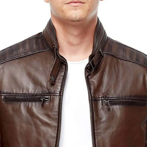 Chaqueta de cuero vintage personalizable para hombre, top seller, transpirable y cálida para invierno, chaqueta OEM con cuello levantado para hombre - Product Image 5