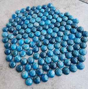 Apatita de neón natural Forma redonda Forma de pera Lote al por mayor Cabujón Parte posterior plana Tamaño libre Piedras preciosas Fabricación de joyería fina hecha a mano - Product Image 1