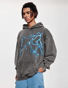 Sweat à capuche d'hiver oversize Streetwear Acid Wash Printed Custom Logo Breathable Eco-Friendly Fleece High Gsm Unisex 100% Cotton - Product Image 3