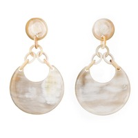 Boucles d'oreilles pendantes en corne de buffle naturelle pour femmes, écologiques, faites à la main, légères, bijoux de mode modernes, cadeau artisanal