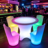 Table de bar moderne à LED lumineuse, changeant de couleur, étanche, avec télécommande, batterie rechargeable, meubles pour la maison, l'hôtel et les événements