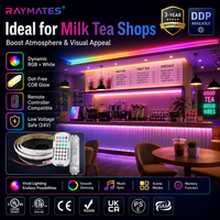 Nouveaux styles de bande LED COB adressable Dream Color SPI RGBCW, bande lumineuse COB haute luminosité, flexible, pliable, ultra-fine, ruban LED COB
