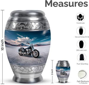 Urnes pour cendres humaines pour moto, urne funéraire pour cendres masculines, urnes de crémation pour cendres d'hommes et de femmes - Product Image 2