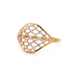 Anillo Geométrico de Oro Amarillo de Alta Calidad con Circonita Cúbica, Anillo de Compromiso para Mujer con Corte Oval Intrincado - Product Image 6