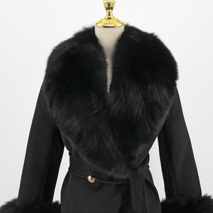 Manteau Long Élégant OEM pour Femme 2025 en Laine Double Face Teinture Unie Écologique Respirant et Coupe-Vent avec Grand Col pour Printemps Automne - Product Image 5