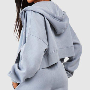 Meilleurs ensembles de survêtements personnalisés pour femmes 2026, comprenant un sweat-shirt court et un pantalon de jogging à taille large et élastique, style uni - Product Image 6