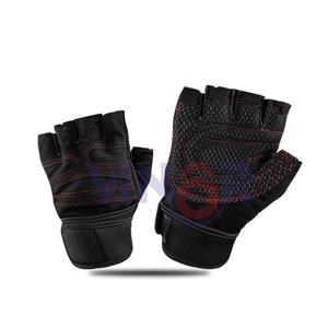 Customized Label Leather Rubber Unisex Weight Lifting Half Four <b>Finger</b> <b>Gloves</b> Non-Slip Protection for Gym Fitness Exercise - Product Image 4