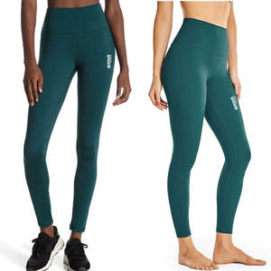 <b>Women's</b> High Waist Sport Fitness Tights Knitted <b>Fleece</b> Blocked Gym Workout <b>Leggings</b> with Sublimated Waistband Wholesale Supply - Product Image 5