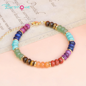Braccialetto BESTONE regolabile con perline in pietra naturale, stile boho alla moda, regalo <span class=keywords><strong>per</strong></span> coppie e amici. - Product Image 2