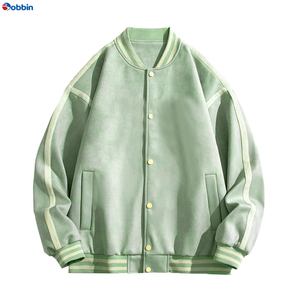 Veste de baseball rétro personnalisée à la mode, veste universitaire brodée, col montant décontracté pour hommes et femmes, options de tailles plus grandes - Product Image 4