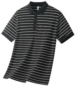 Polo d'été pour hommes OEM en tissu tricoté professionnel 100% coton manches courtes coupe régulière anti-rétrécissement motif rayé imprimé - Product Image 4