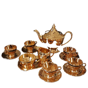 Vente chaude cuivre pur avec deux tasses bouilloire à thé avec poignée isolée Look Premium Design gaufré verres articles utilitaires - Product Image 4