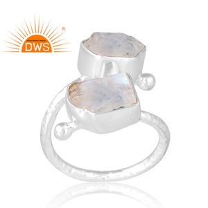 Dernière vente 925 argent Sterling naturel arc-en-ciel lune pierre gemme bague fabricant de bijoux personnalisés - Product Image 1