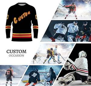 Uniforme de hockey sobre hielo unisex hecho a medida al por mayor uniforme de hockey sobre hielo transpirable de secado rápido a la venta - Product Image 1