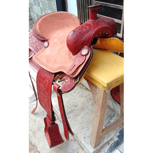 Nouvelle selle de cheval de ranch en cuir véritable de qualité supérieure de style western - Product Image 4