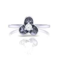 Cincin Berlian Asli Bersertifikat Emas 14Kt/18Kt 0.07ct IJ-SI dengan Warna Emas Kuning/Rose/Putih, Berat Kotor 0.85g