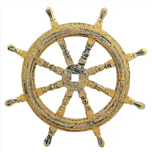 Trendsetting Premium Nautical Handcrafted Wooden Ship Wheel Pirate's Wall Home Decor & Gifts Simple and Attractive Look