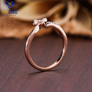 Bague en diamant Lab-Stone Party Wear 0.04 TDW diamant taille ronde or rose 18kt couleur EF-VS - Product Image 5