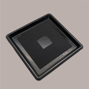 Medoro Lot de 60 plateaux carrés noirs 20x20 cm Plateaux décoratifs en plastique rigide - Product Image 3