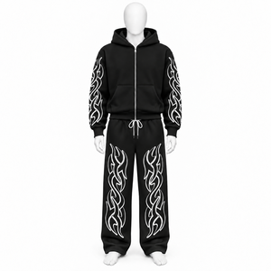 Conjunto de Sudadera con Capucha y Pantalones de Felpa 100% Algodón con Logotipo Bordado, Ropa Casual de Invierno, Ropa Deportiva para Hombre - Product Image 6
