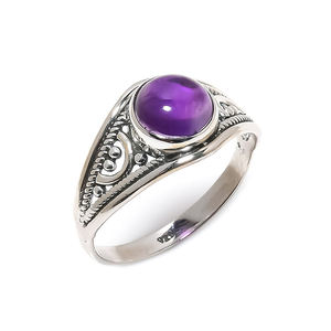 Pierre précieuse d'améthyste naturelle 925 argent sterling massif vente en gros de bijoux fins bagues saint valentin et cadeau d'anniversaire pour elle - Product Image 1