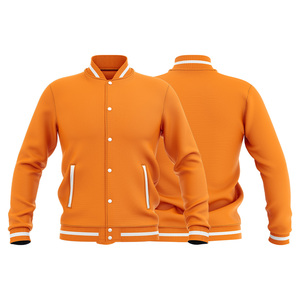 Veste bomber de baseball formelle à patchwork de haute qualité W4G, col rond brodé personnalisé, sans service militaire - Product Image 4