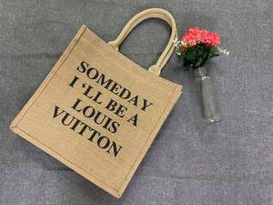 Bolsa de compras de yute ecológica, personalizable con serigrafía duradera, tela reciclable, estampado de animales barato, estilo con mango - Product Image 6