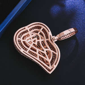 Collar con Colgante de Labios de Cliente, Diseño de Labios Grandes Estilo Hip Hop, Moissanita Real con Incrustaciones de Diamantes y Zafiro Rosa, Cadenas y Colgantes Hip Hop - Product Image 5