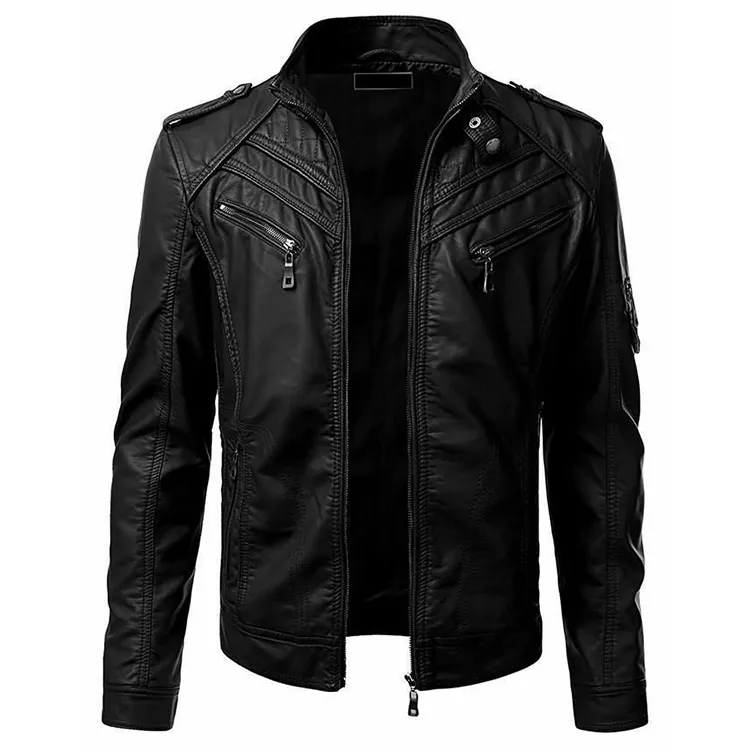 Custom Printing Leather Jacket Men Cafe Racer Stylish Jacket Top Trending Leather Motorcycle Jacket