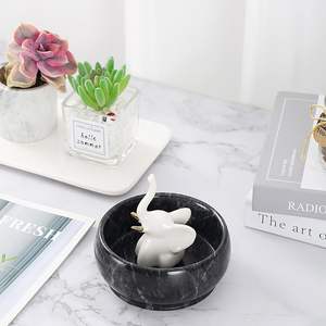 MEJOR VENTA cuenco de mármol negro decorativo para la mesa del hogar Decoración de Navidad centro de mesa de lujo elegante diseño moderno de alta calidad - Product Image 4