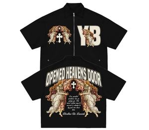 Acid Wash 280gms Camiseta de manga corta de algodón al por mayor personalización cuello redondo Camiseta hombres suelta Vintage Heavyweight camiseta - Product Image 1