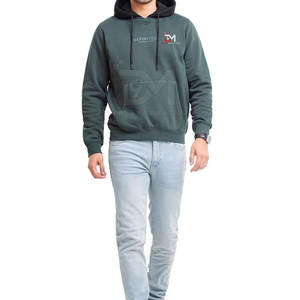 Sudadera con Capucha de Invierno para Hombre, Color Sólido, 100% Algodón, Impresión Personalizable, Diseño Moderno - Product Image 2
