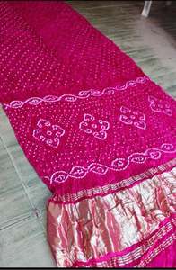 Sari Tradicional de Seda Modal Bandhej, Sari Bandhani Modal Elegante Personalizado para Eventos Nocturnos, Precio de Oferta por Exportador - Product Image 3