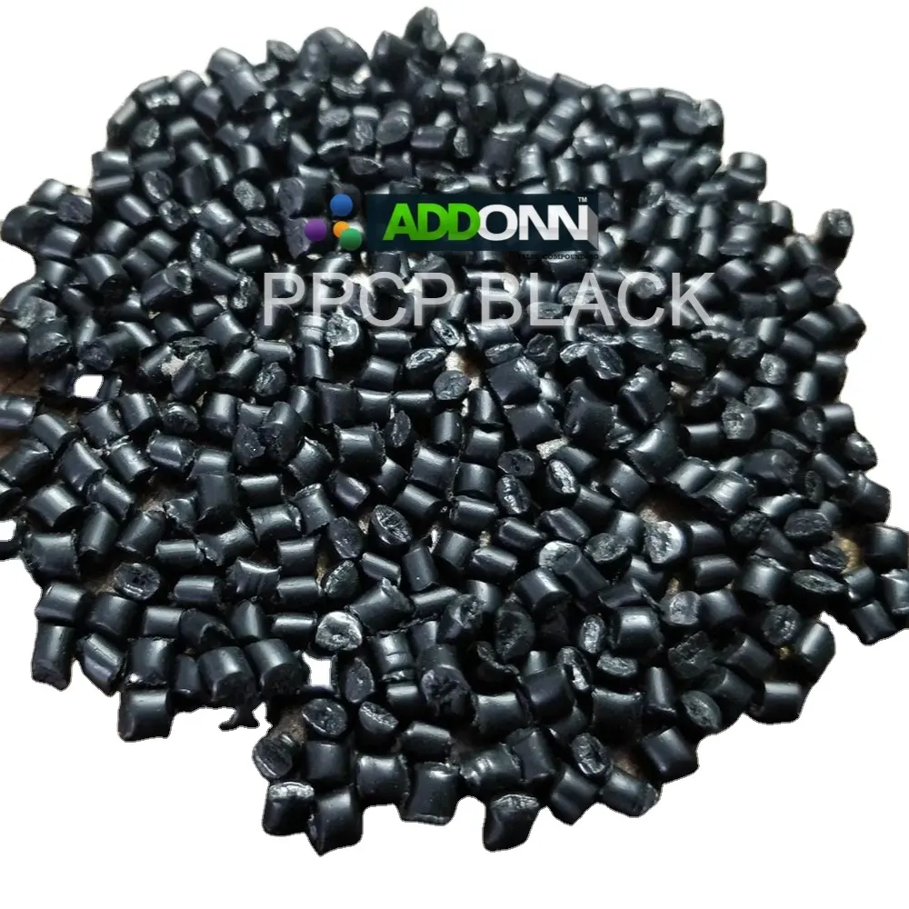 PPCP RECYCLED MATERIALS PP GRANULE PP RAW MATERIALS POLYPROPYLENE CO- POLYMER PPCP BLACK COMPOUND FOR INJECTION MOULDING GRADE