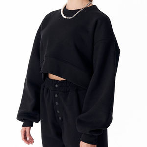 Autumn <b>Women's</b> Custom Pullover Hoodie Streetwear Crewneck Sweatshirt with Embroidered Logo Cropped for Yoga & Gym Workout - Product Image 2