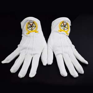 Gants maçonniques en coton blanc sur mesure, taille unique, fabriqués pour les gants maçonniques - Product Image 4